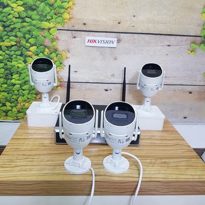 Trọn bộ 4 camera Wifi Kit không dây Hikvision NK42W0H(D) 2 Megapixel lắp ngoài trời