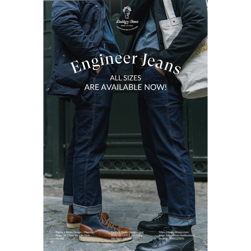 Quần Jean nam, Quần bò nam, Engineer Jeans Daddy's Shoes