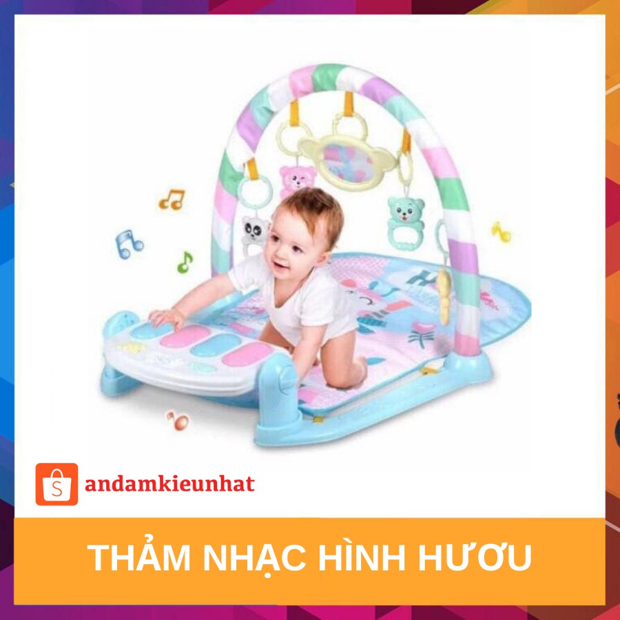 Thảm nằm chơi nhạc hình hươu xinh phát triển trí tuệ cho bé - Xanh Biển