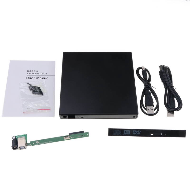 USB 2.0 SATA DVD CD DVD-Rom Case Drive Box 12.7MMExternal Drive Slim