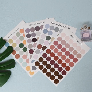 Set 48 sticker sắc màu cao cấp Morandi Round