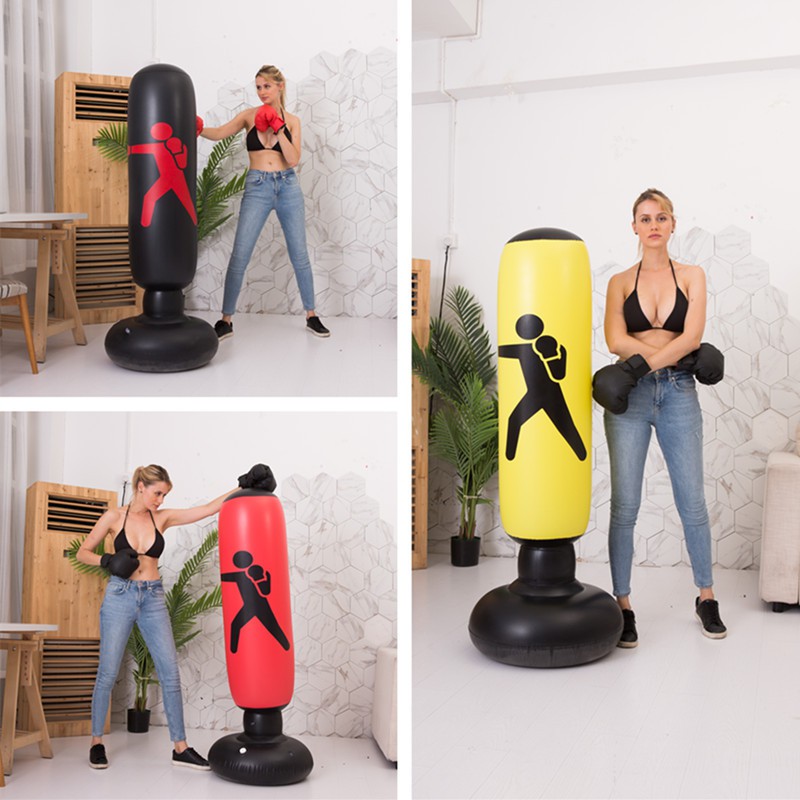 Bao trụ đấm bốc tự cân bằng cho bé và người lớn Cao 1.6m, Cột boxing hơi cho bé và người lớn giá rẻ