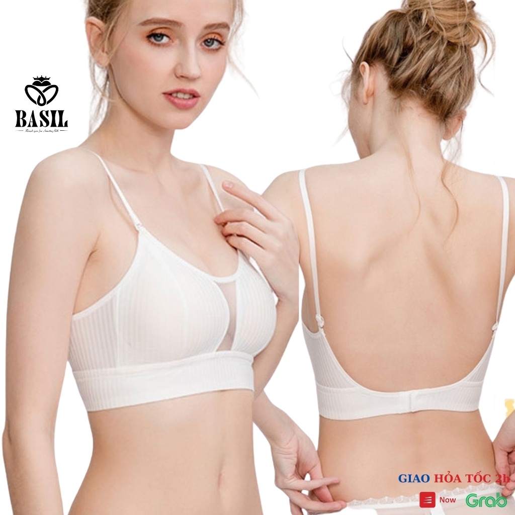 Áo lót SS05 Basil nữ Bralette trơn hở lưng đệm mỏng mềm nhẹ cao cấp