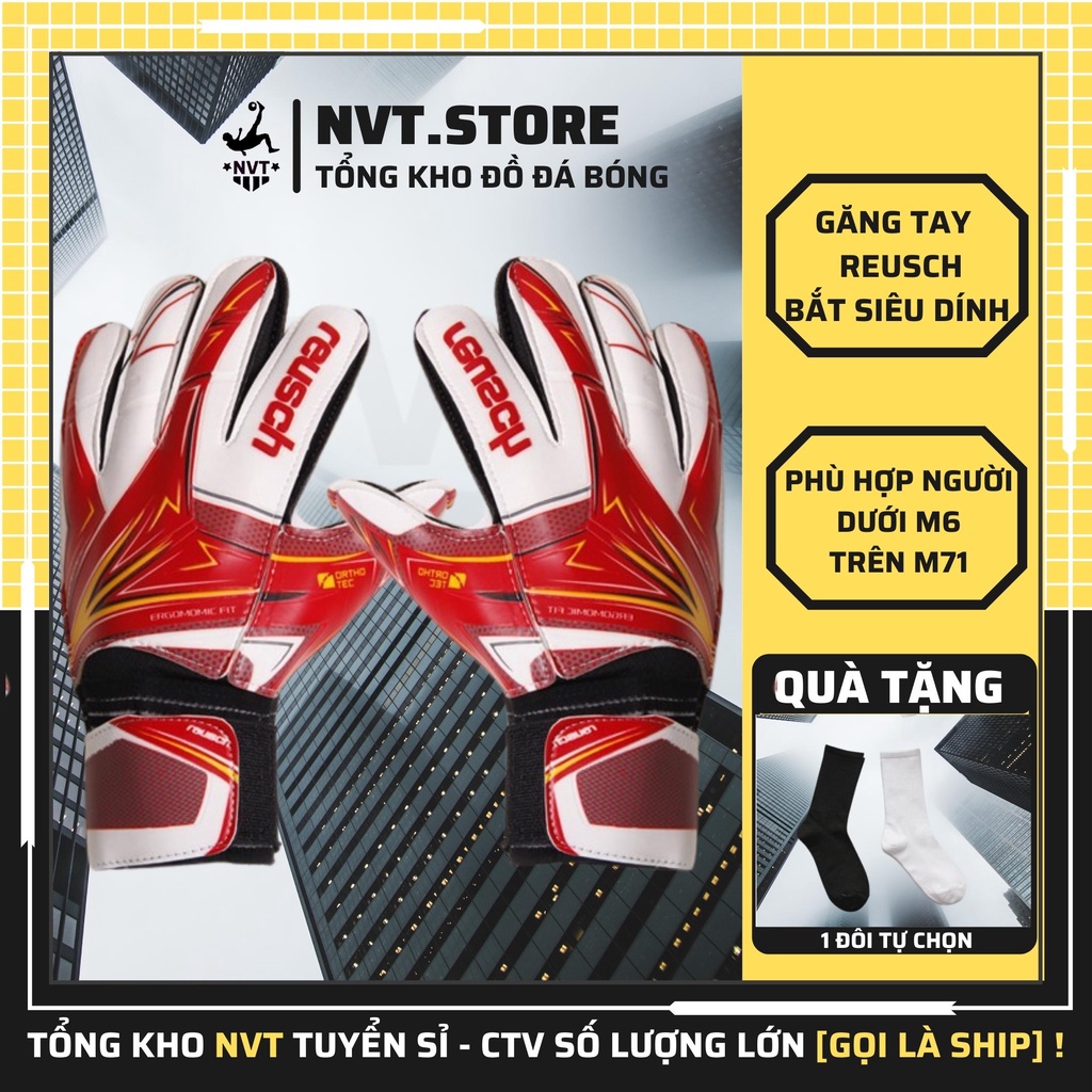Bao găng tay thủ môn bắt bóng đá siêu dính giá rẻ, bao găng tay đá/bắt bóng thủ môn REUSCH hàng loại 1 Shop-NVT.Store.vn