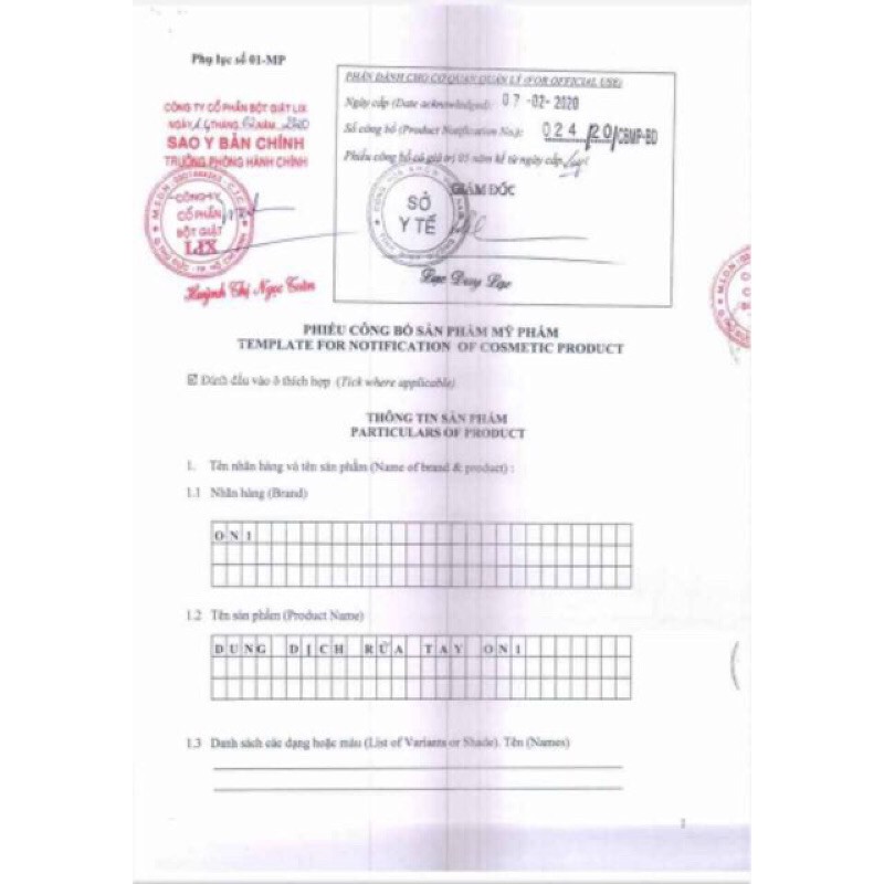 gel rửa tay khô On1 500ml