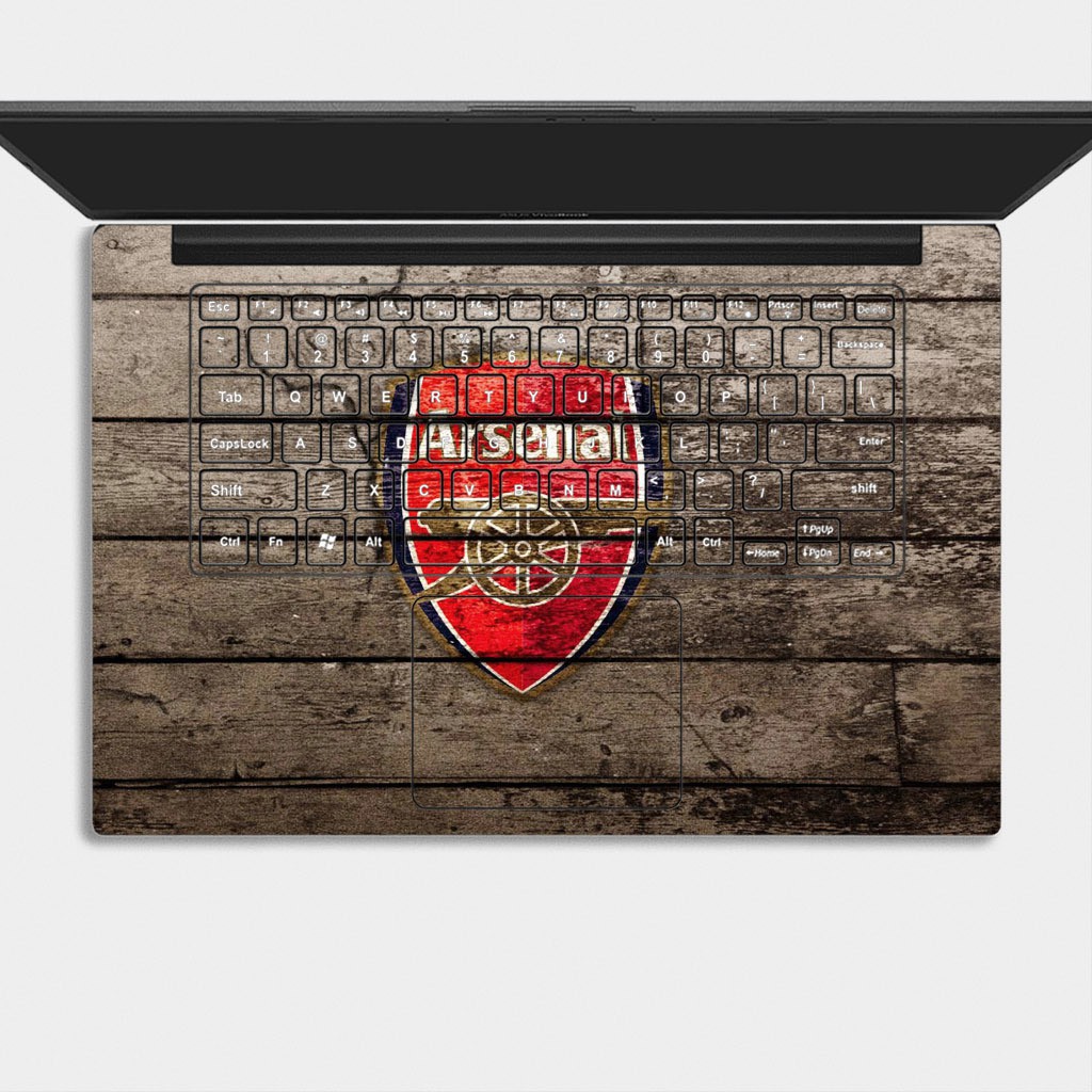 Bộ skin dán laptop mẫu Logo Arsenal / Có mẫu decal dán cho tất cả các hãng máy tính