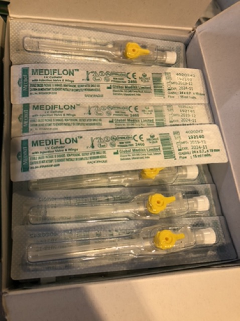 ✅  Kim luồn tĩnh mạch kim catheter tiêm truyền tĩnh mạch MEDIKIT MEDIFLON Ấn độ size SỐ 16G 18 20g 22g 24G