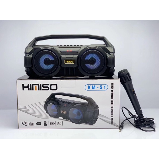LOA BLUETOOTH  KIMISO S1 KÈM MIC MHE MHẠC HÁT KARAOKE SIÊU TIỆN DỤNG