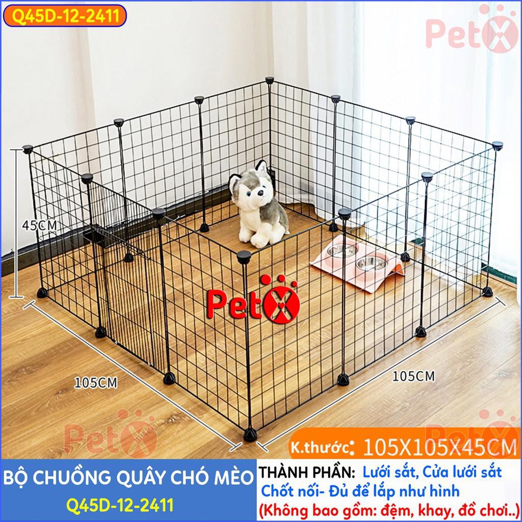 {MẪU BÁN CHẠY} Chuồng chó mèo lắp ghép theo bộ 12 tấm ghép dạng quây có 1 cửa, cao 45cm, kích thước 45x70x70 cm