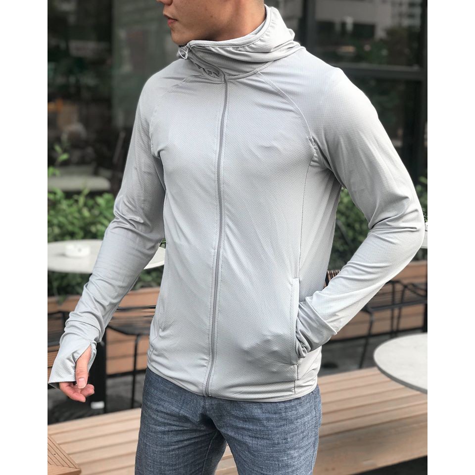 Áo Chống Nắng Nam Chống Tia UV Làm Mát Thoáng Khí Thông Hơi Màu Xám
