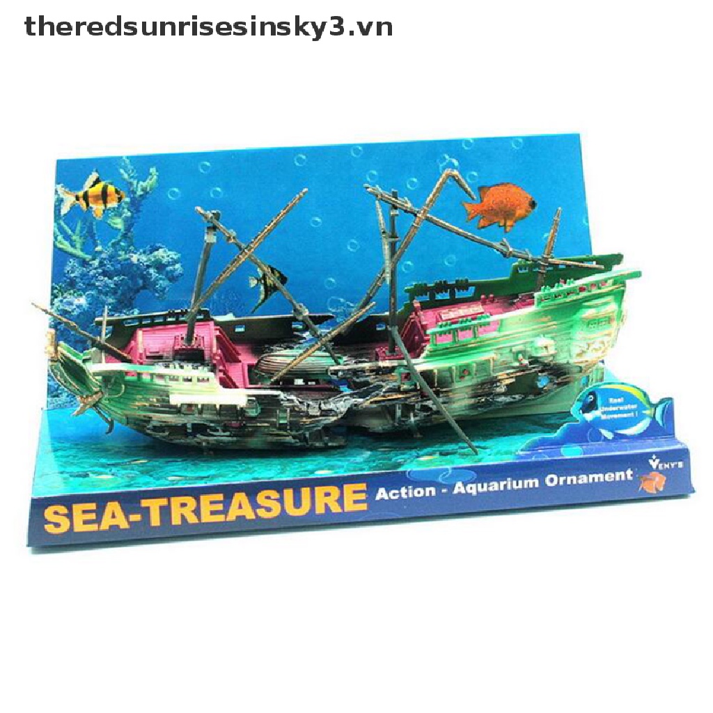 Mô Hình Tàu Trang Trí Bể Cá 3Vn