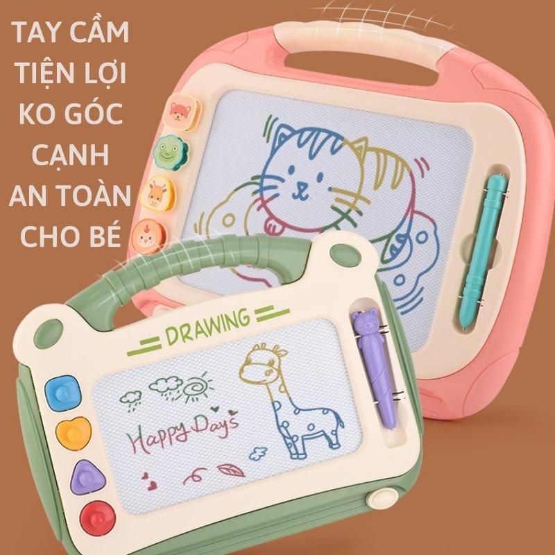 Bảng vẽ tự xóa cho bé thông minh có chân bàn, bảng từ tính tập viết, tập vẽ, siêu to - BABYGYM