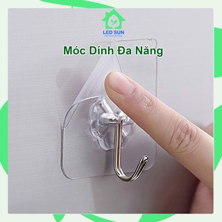 Combo 3 móc dán treo tường trong suốt đa năng, chịu lực cao, móc vuông, siêu dính