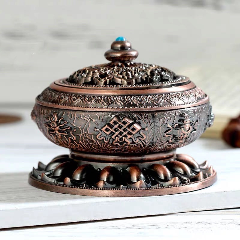 [PHÁP BẢO MINH CHÂU] Lư xông tròn 8 cát tường to - nhỏ