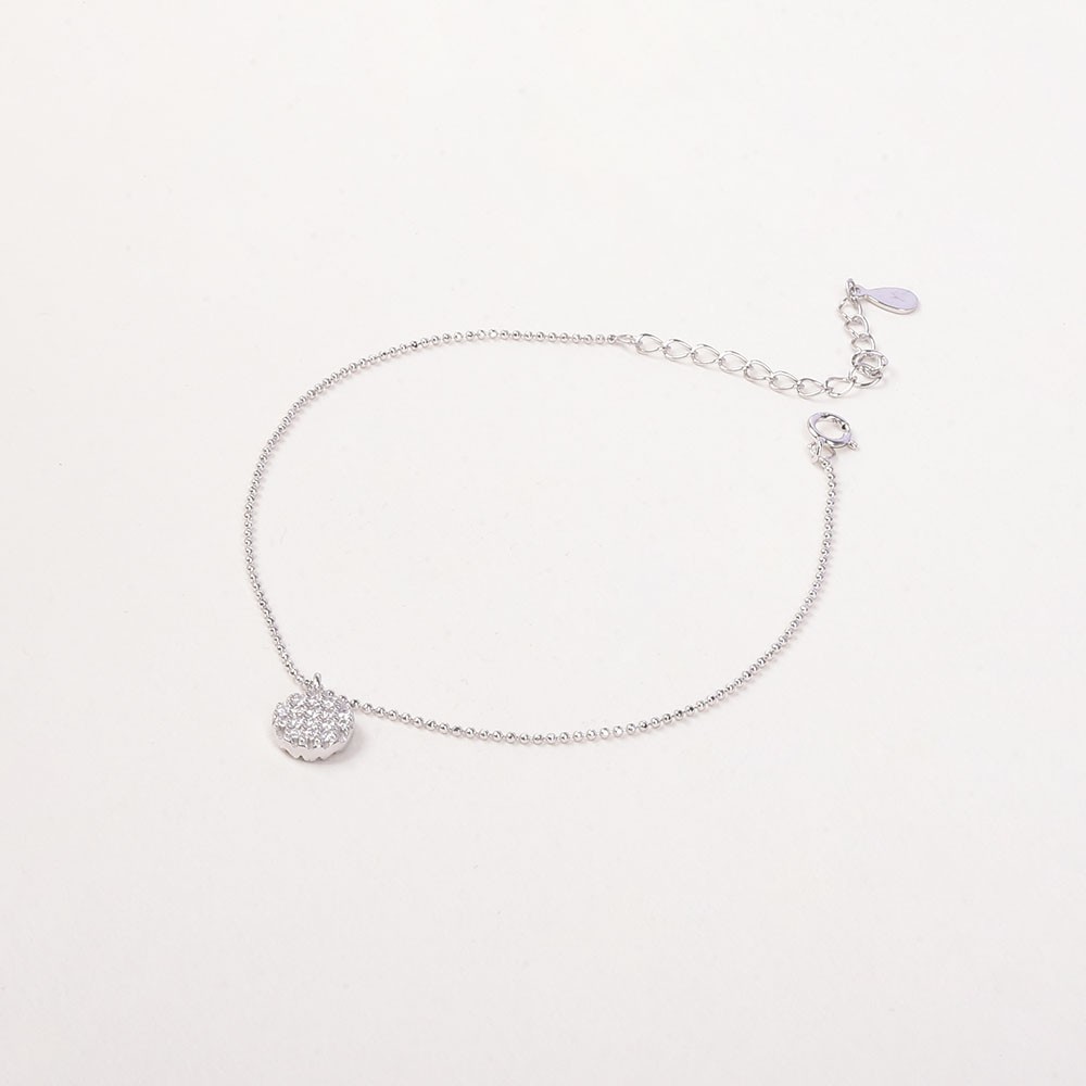 Lắc Tay Nữ Bạc Ý S925 Sợi Bi Tròn Mặt Nạm Đá Cá Tính Tesa V062112- MonLilas Jewelry