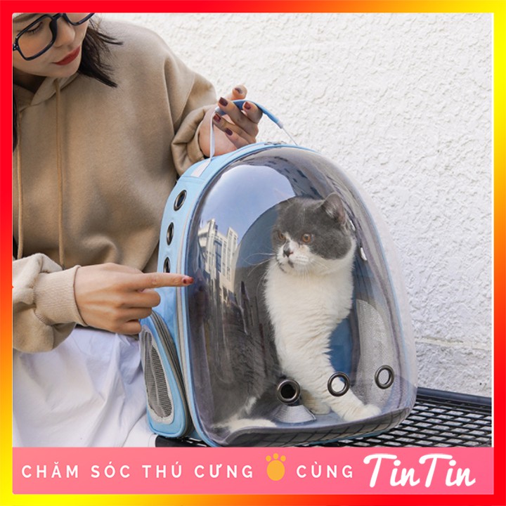 Balo Phi Hành Gia Trong Suốt Vận Chuyển Thú Cưng Chó Mèo Kèm Thảm Lót Hàng Đẹp Giá Rẻ