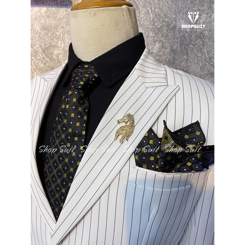 Vets nam Hàn Quốc kẻ sọc trắng-Shop Suit