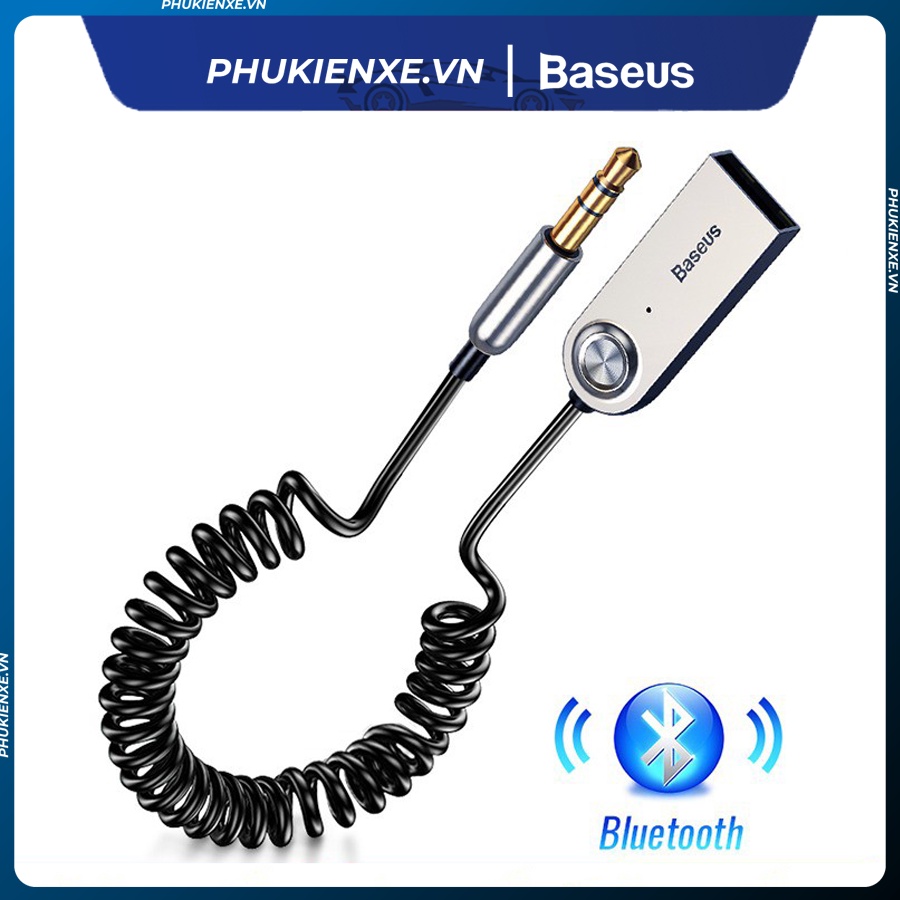 Jack cắm điện thoại Bluetooth 5.0 3.5Mm Baseus thu loa âm thanh của bộ phát qua Bluetooth tương thích Adapter Dongle
