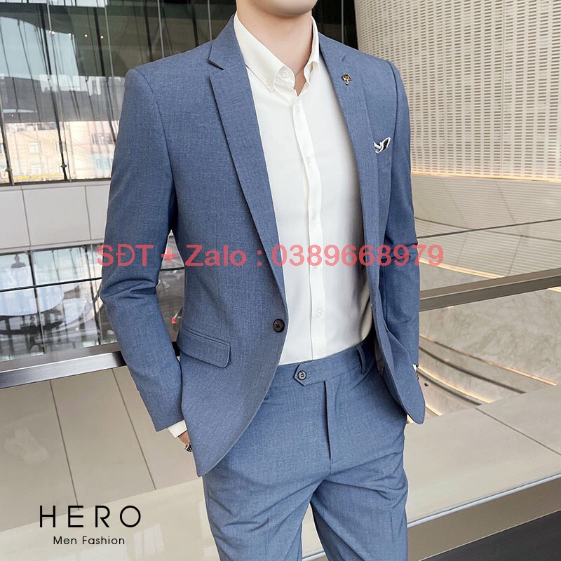Vest Nam Thanh Niên, Bộ Vest Nam Trẻ Trung, Sang Trọng, Suit Nam Màu Xanh Hòa Bình, Bộ Suit Nam Hàn Quốc