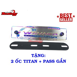 Bảng tên Winner Titanium cao cấp - tặng ốc Titan + pas SaigonTuning