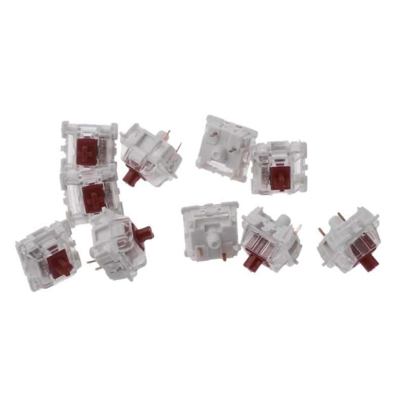 Set 10 Công Tắc Bàn Phím Cơ 3 Chấu MX Trong Suốt GK61 GK64 GH60 Cherr