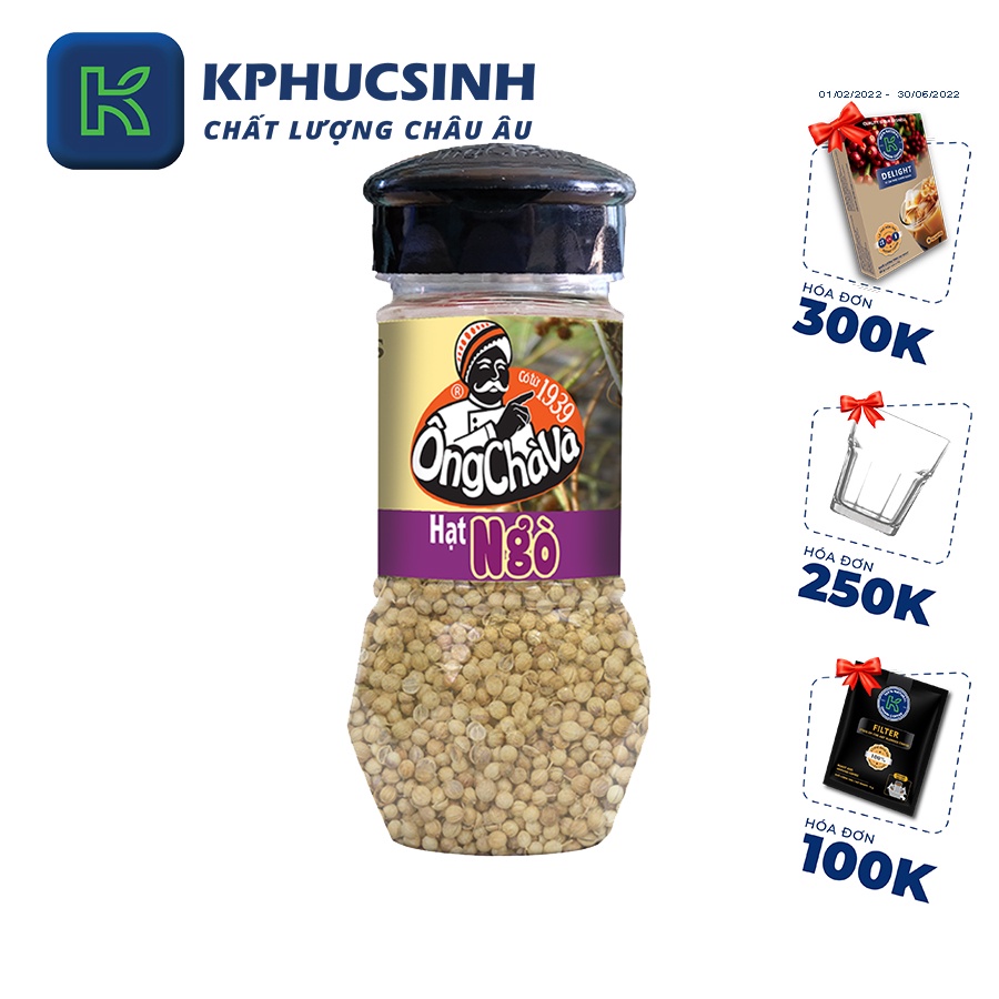 Chai hạt ngò Ông Chà Và 30g KPHUCSINH - Hàng Chính Hãng