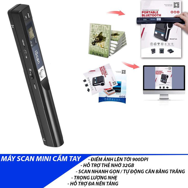 iScan 900DPI Thiết bị Scan ảnh Tài liệu Mini cầm tay di động siêu nhanh - Xuất File JPG hoặc PDF