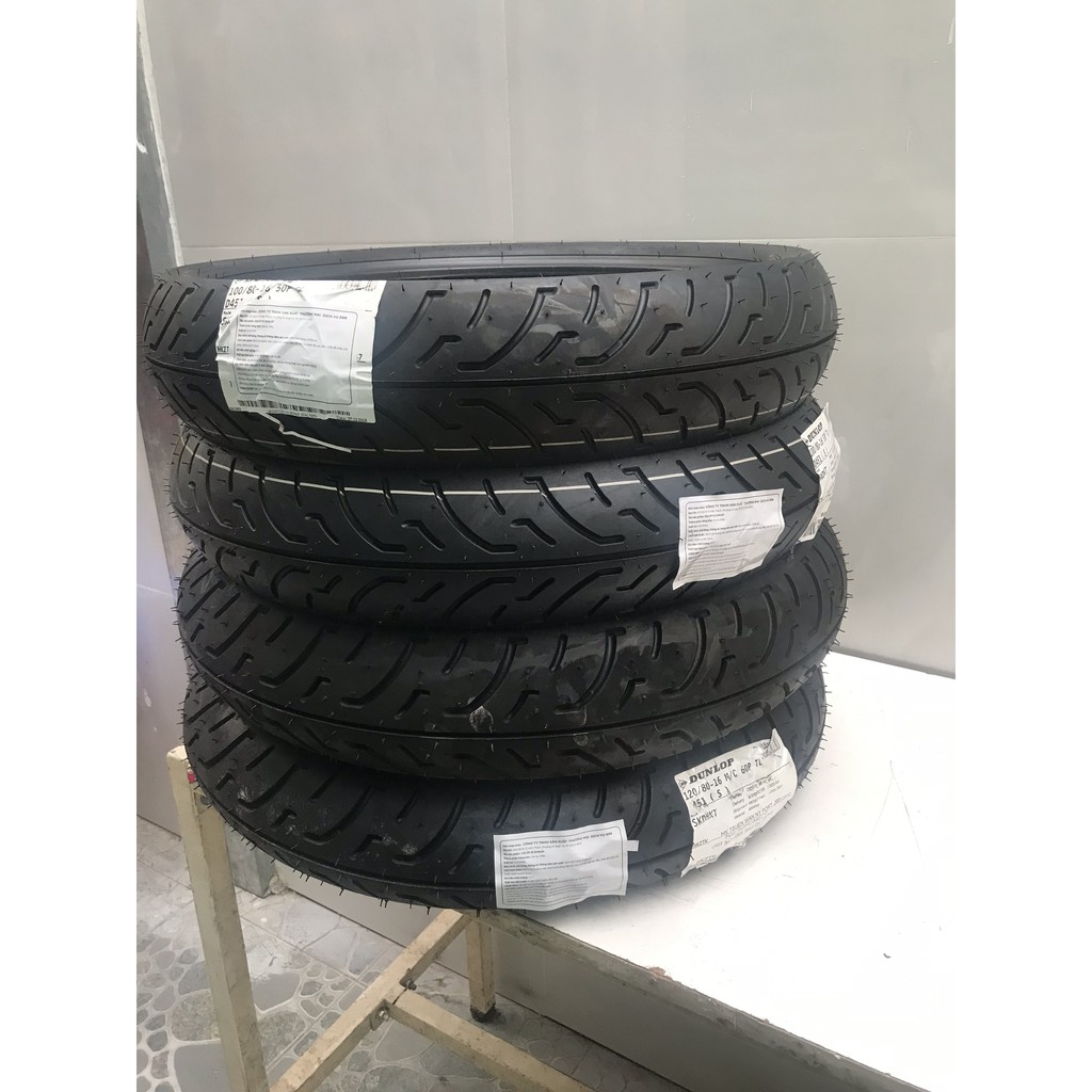 Cặp lốp SH Ý của Dunlop D451 Slovenia (Cả cặp) 100/80-16 và 120/80-16