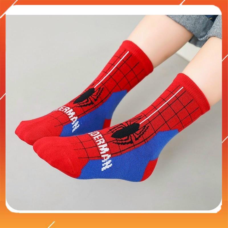 Tất cho bé trai bé gái sơ sinh cổ cao hình siêu nhân người nhện từ 0-12 tuổi cotton hàng xuất JIMADO tb55522d5