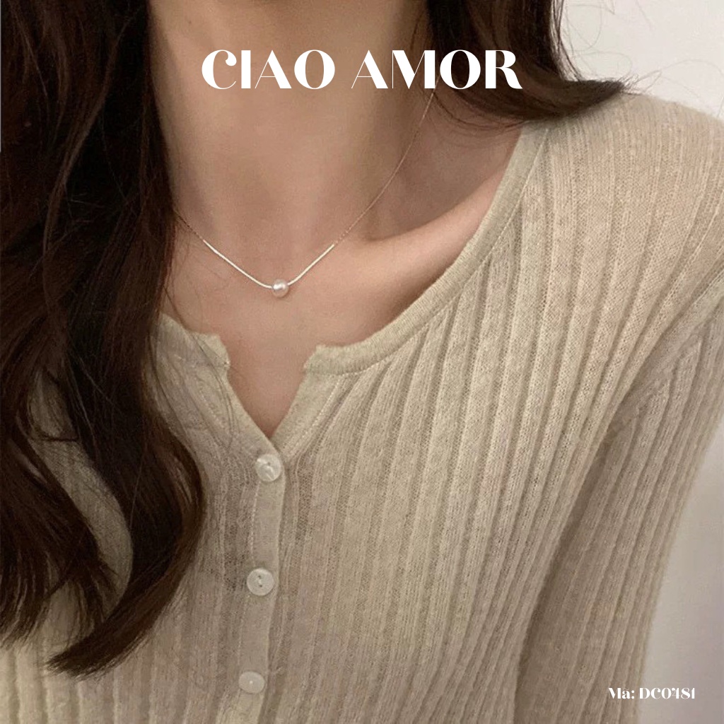 Dây chuyền nữ, Vòng cổ bạc ngọc The best basic Trang sức Ciao Amor - DC0481