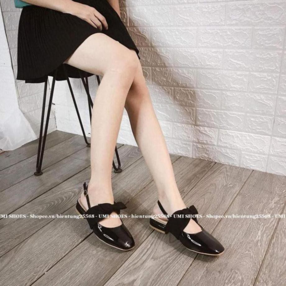[NEW] Giày búp bê nữ đế cao 3cm gót vuông mũi vuông quai cài sau nhẹ nhàng đi làm văn phòng công sở đi chơi đẹp xinh nơ | BigBuy360 - bigbuy360.vn