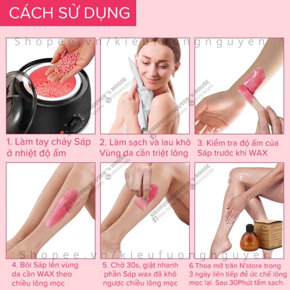 Combo Triệt Lông [ 100Gr Sáp Wax Lông Beans và Mỡ Trăn N’store 75Gr] Giúp Giảm Lông Và_Thâm Vùng Nách, Tay Chân, Bikini