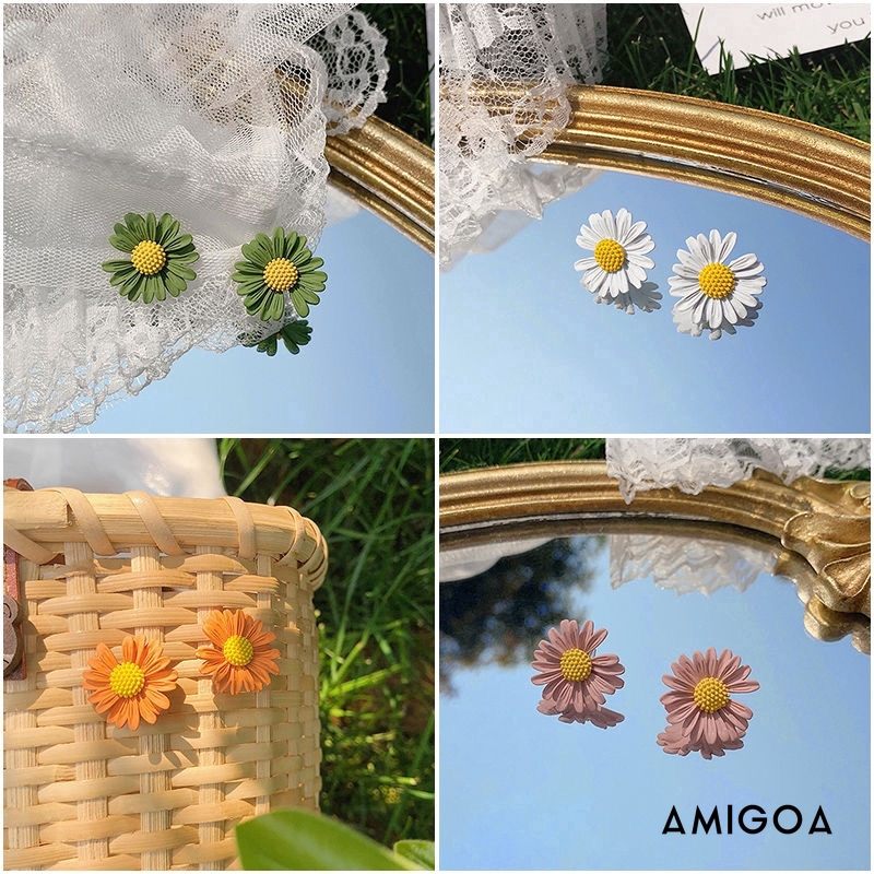 Khuyên tai hình hoa cúc thời trang Hàn