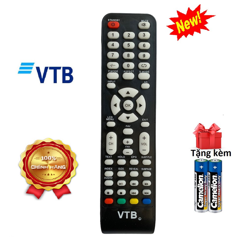 Điều khiển tivi VTB dòng LCD - Chính Hãng sịn [ tặng kèm pin ]