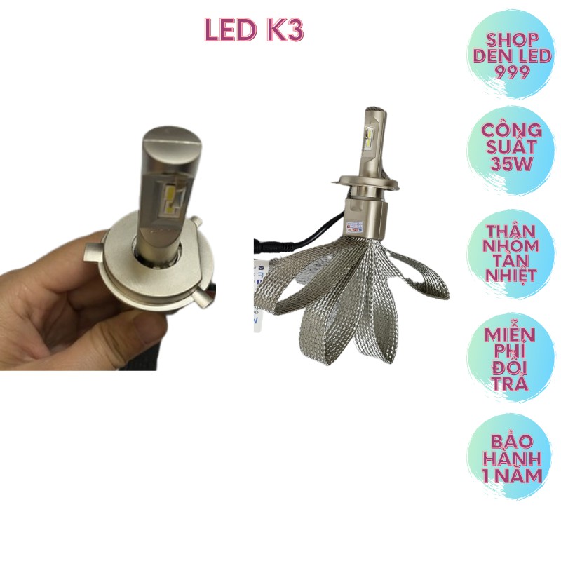 Đèn Pha Xe Máy Ô tô Led K3 Siêu Sáng Hàng Cao Cấp Bền Bỉ