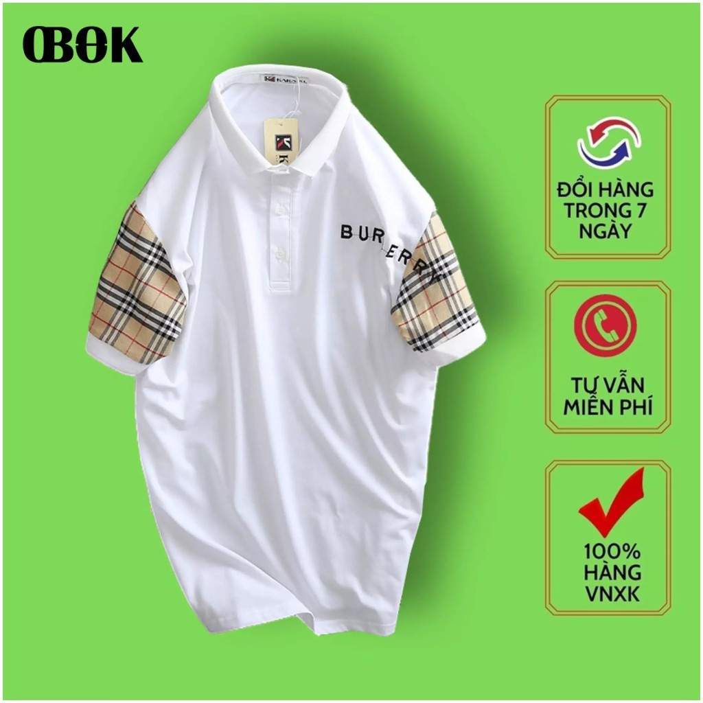 Áo Polo Nam Tay Ngắn, Áo Thun Nam Cổ Bẻ OBOKFASHION, Áo Polo Nam Phong Cách Thời Trang Cao Cấp Màu Trắng - Đen ACB02