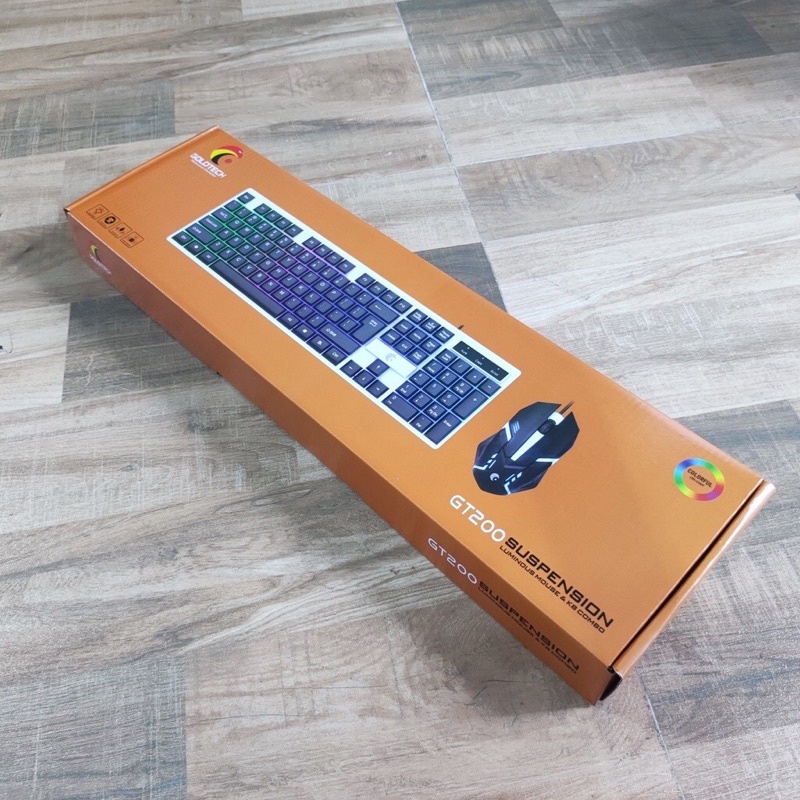 Combo Bộ Phím Kèm Chuột Máy Tính Chuyên Game Giả Cơ GoldTech GT200 Led 7 Màu