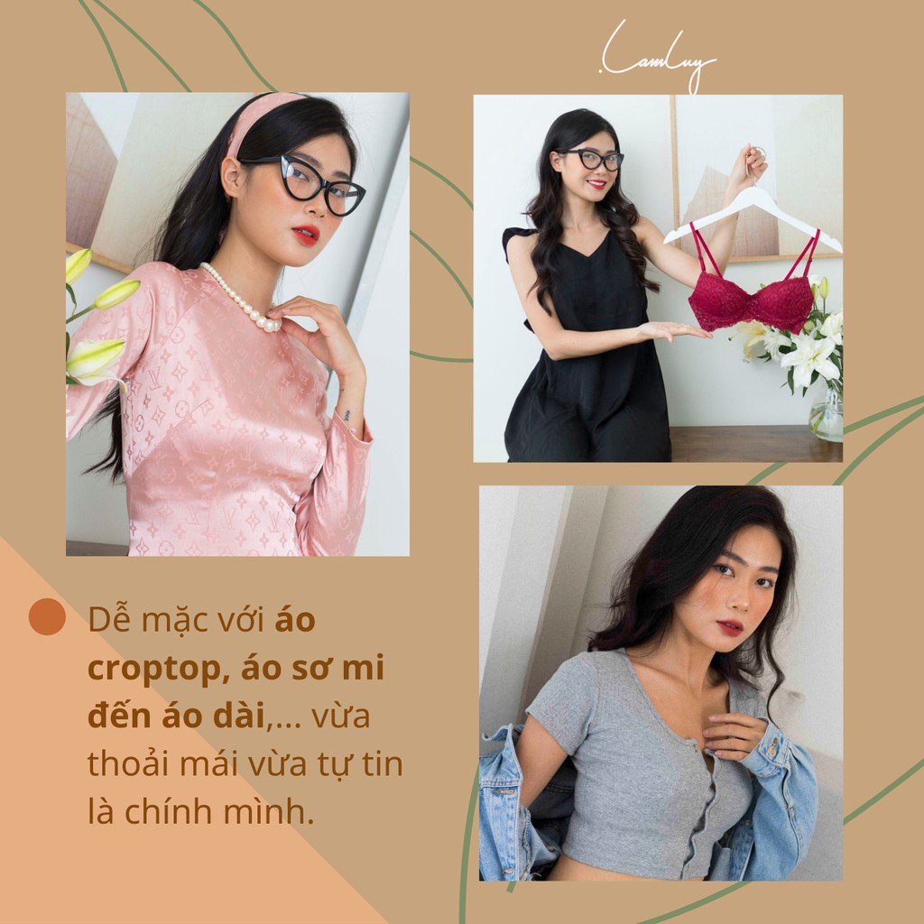 Áo ngực không gọng Lamluy Bra Lamluy Ren Đen nâng ngực tốt | BigBuy360 - bigbuy360.vn