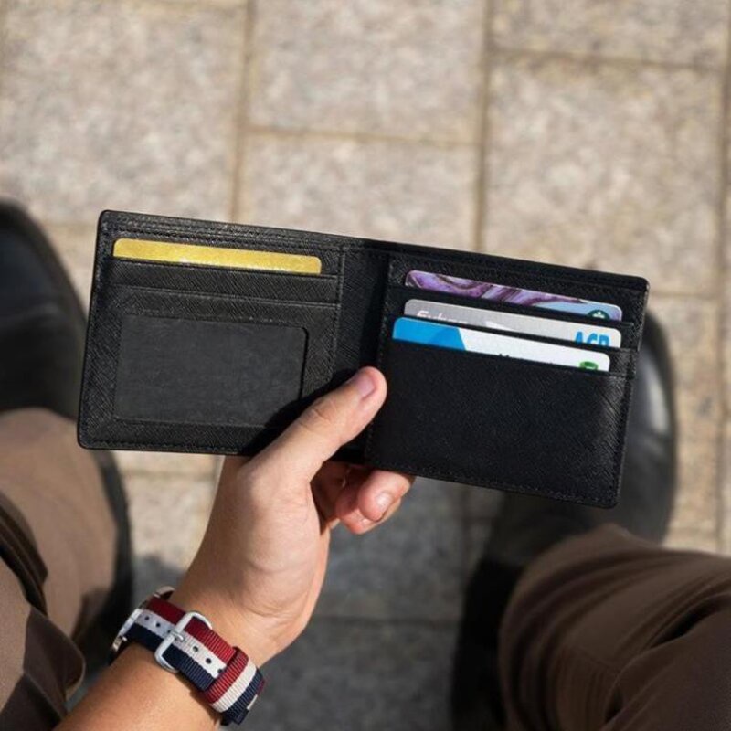 Ví nam bóp nam mini da bò cao cấp cầm tay nhỏ gọn đẹp saffiano nhập khẩu nhiều ngăn đựng thẻ chống xước full hộp