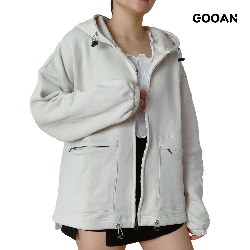 Áo khoác nữ nỉ chống nắng form rộng Popy ulzzang unisex -Gooan