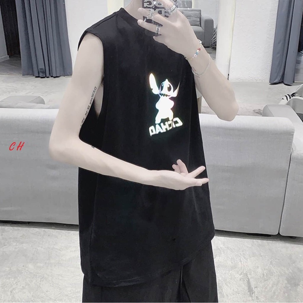 Áo tank top thú phản quang chất cotton siêu xinh, mềm mát, đồ mặc phố, đi học đi dạo, trại hè.