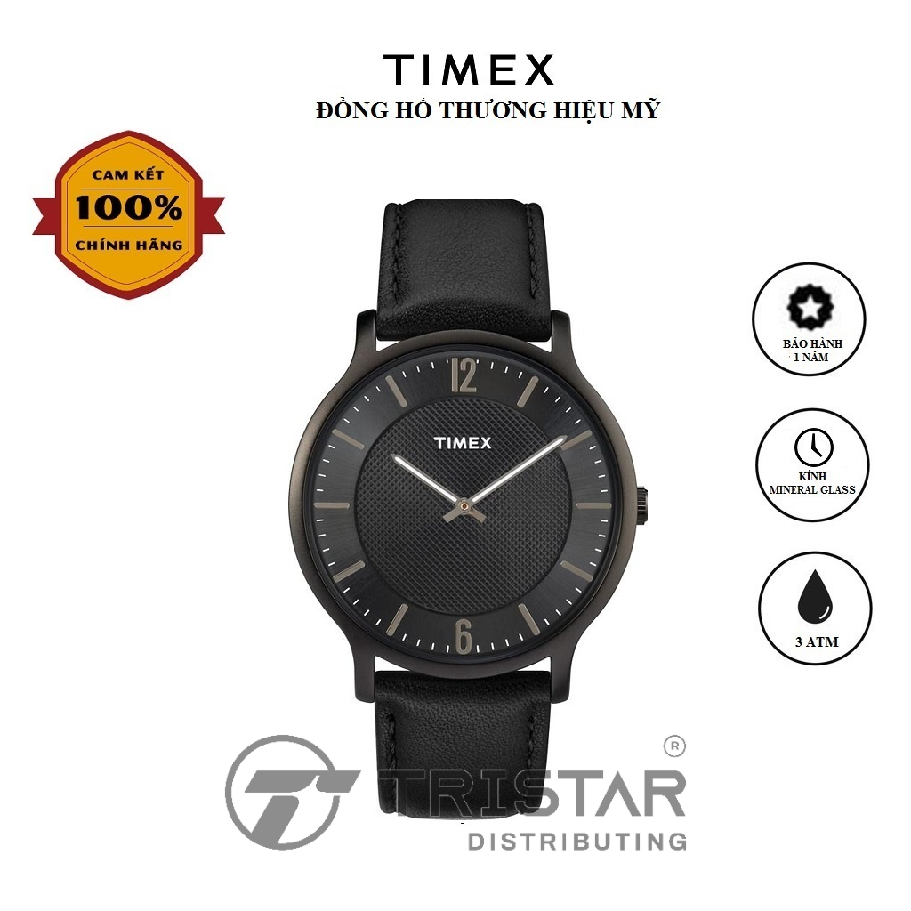 Đồng hồ Nam Timex Classic Metropolitan 40mm TW2R50100 Dây Da - Chính Hãng