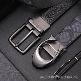 Bộ thắt lưng Coach đầy đủ Ví F648 39 Ví nam da bò da bò hai mặt thắt lưng nam da bò thắt lưng Quà Tặng Ví Thắt lưng nam