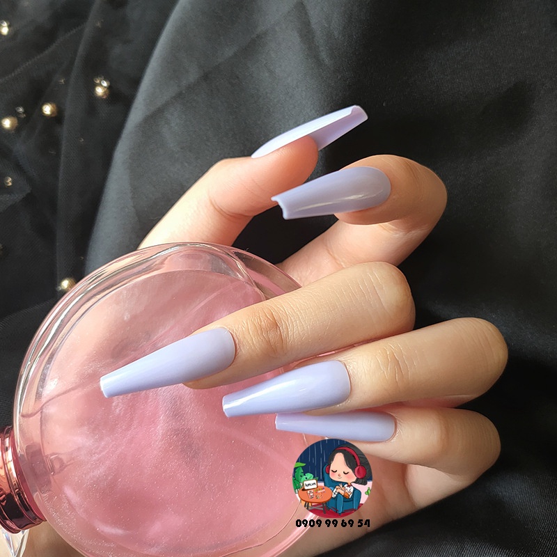 [ 1169 - 21 TÍM NHẠT ] MÓNG CỨNG - SƠN BÓNG - Phom Thang Dài Xtra [Tặng Miếng Dán Và Dụng Cụ] Lẻ