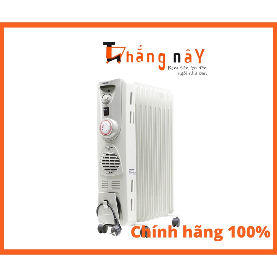 Máy sưởi dầu TIROSS TS-926, 13 thanh, quạt thổi, giá phơi