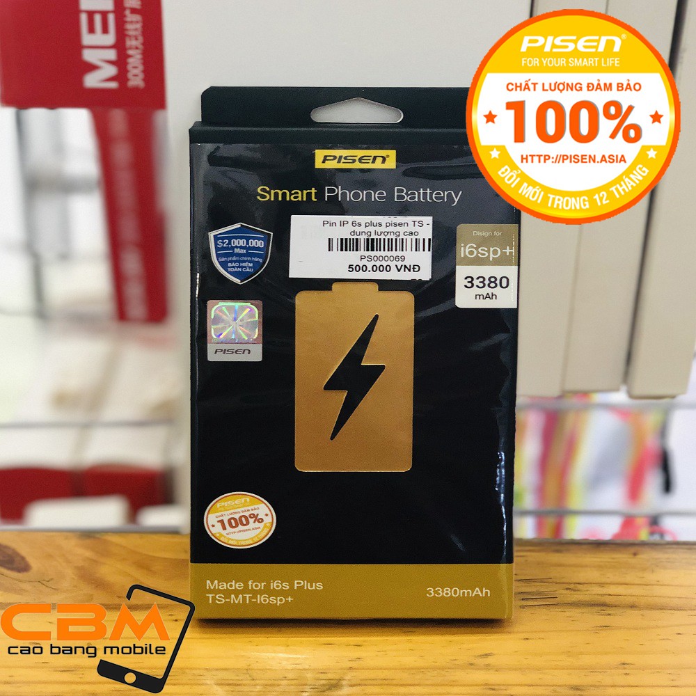 Pin iPhone 6S Plus Dung Lượng Cao Pisen