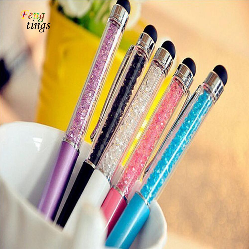 ✌ FT ✌ 2 in 1 Rhinestone Writing Stylus Touch Screen Ballpoint Pen for iPhone Tablet