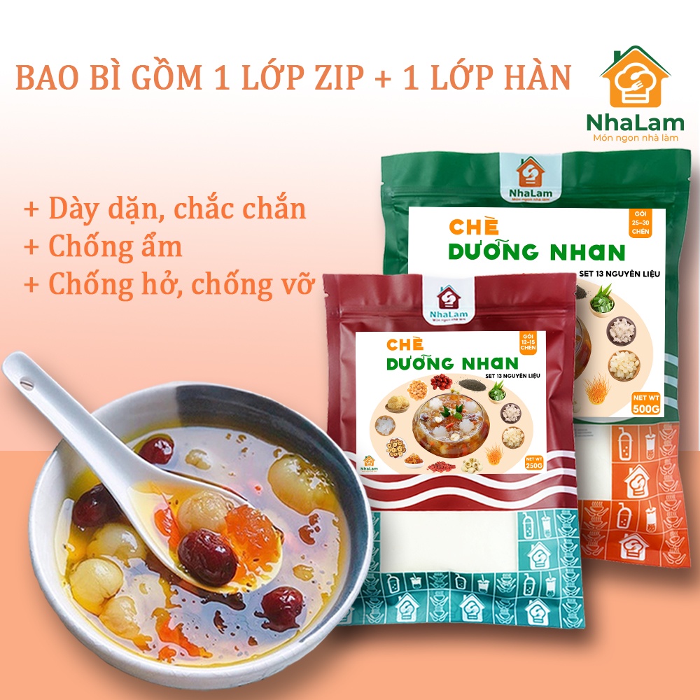 Chè Dưỡng Nhan Set Nguyên Liệu Thơm Ngon, Bổ Dưỡng 15 Chén NHALAM FOOD ( Kèm Công Thức)