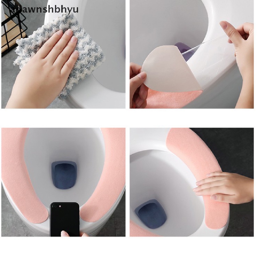 1 Cặp Vỏ Bọc Bệ Ngồi Bồn Cầu Giữ Ấm Giặt Được Tiện Lợi