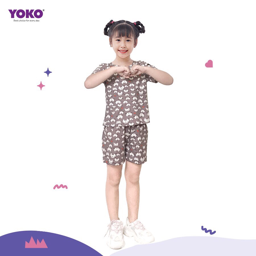 Bộ Quần Áo Thun Tay Ngắn Bé Gái (1-9 Tuổi) YOKO KID'S FASHION 21249G